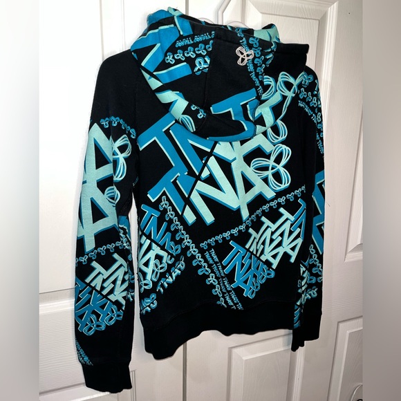 TNA Aritiza Blue/ Turquoise/ Black Zip-Up Hoodie Small - Picture 5 of 5